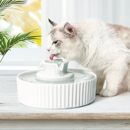 YES4PETS Porcelain Electric Pet Water Fountain Dog Cat Ceramic Water Feeder Bowl Dispenser 5