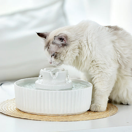 YES4PETS Porcelain Electric Pet Water Fountain Dog Cat Ceramic Water Feeder Bowl Dispenser 4
