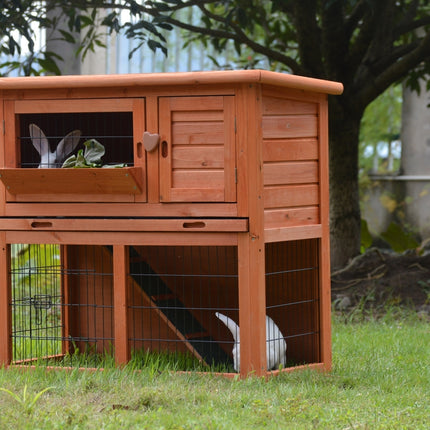 YES4PETS Double Storey Rabbit Hutch Guinea Pig Cage , Ferret cage W Pull Out Tray 10