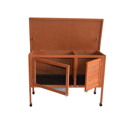 YES4PETS Large Single Wooden Pet Rabbit Hutch Guinea Pig Ferret Cage 2