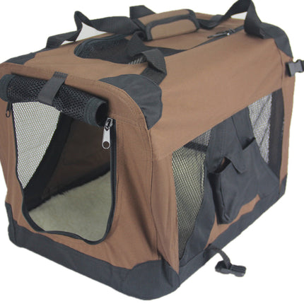 YES4PETS XL Portable Foldable Pet Dog Puppy Cat Soft Dog Cat Crate-Brown 2