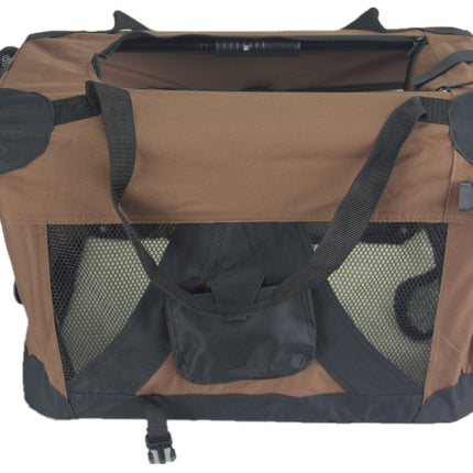 YES4PETS XL Portable Foldable Pet Dog Puppy Cat Soft Dog Cat Crate-Brown 3