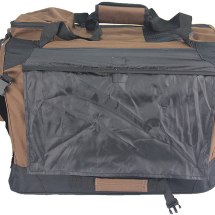 YES4PETS Large Fordable Pet Dog Puppy Soft Crate With Curtain-Brown 2