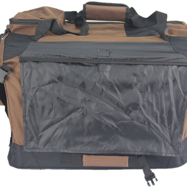 YES4PETS Large Fordable Pet Dog Puppy Soft Crate With Curtain-Brown 2