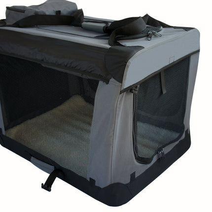 YES4PETS Large Fordable Soft Dog Cat Puppy Crate Bag With Curtain-Grey 2