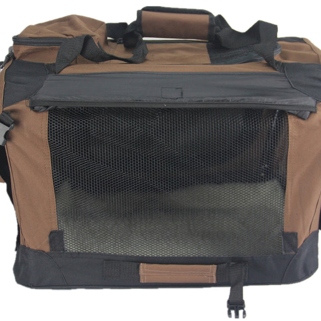 YES4PETS XXL Foldable Soft Dog Cat Puppy Carrier Crate With Curtain-Brown 2