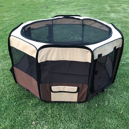 YES4PETS Medium Brown Pet Dog Cat Puppy Rabbit Tent Soft Playpen 2