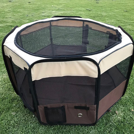 YES4PETS Medium Brown Pet Dog Cat Puppy Rabbit Tent Soft Playpen 3