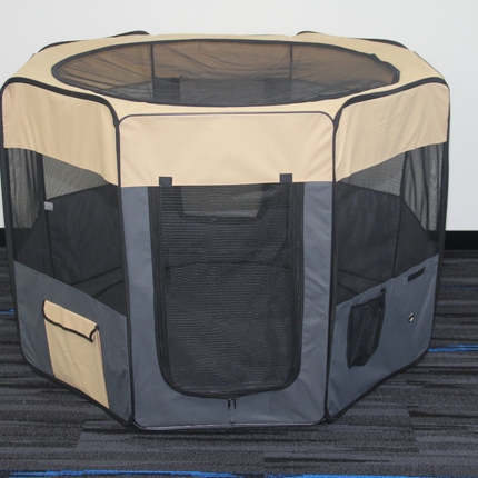 YES4PETS 75 cm Foldable Large Grey Dog Puppy Rabbit Soft Cat Cage Playpen Enclosure 5