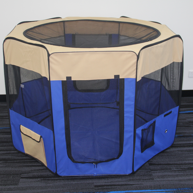 YES4PETS 98 cm High Foldable XL Blue Dog Puppy Cat Cage Soft Playpen Rabbit Enclosure