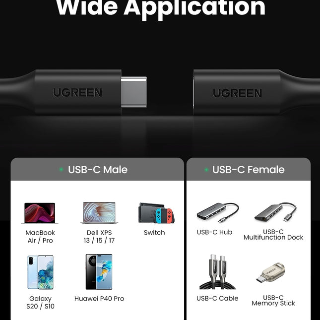UGREEN 10387 USB-C Extension Cable 1M 2
