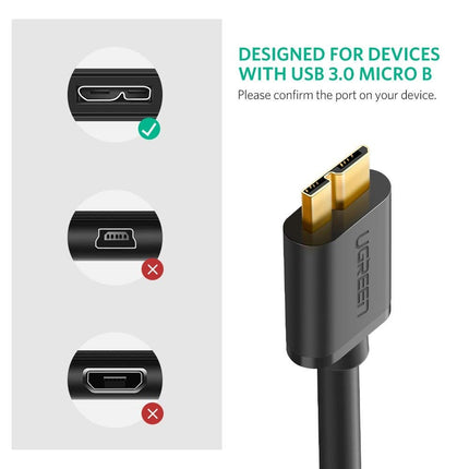 UGREEN USB 3.0 A Male to Micro USB 3.0 Male Cable 1m (Black) 10841 3