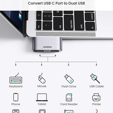 UGREEN 10912 USB-C to USB 3.0 x2 Adapter 4