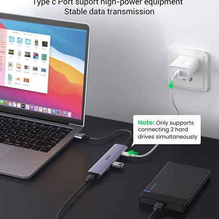 UGREEN 20805 USB 3.0 4-Port Hub with USB-C Power Port 2