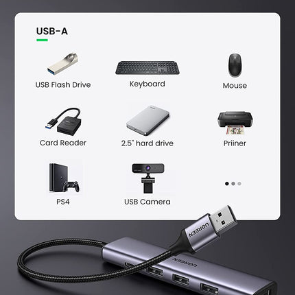 UGREEN 20805 USB 3.0 4-Port Hub with USB-C Power Port 3