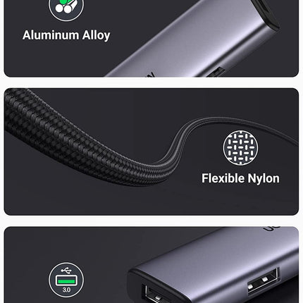 UGREEN 20805 USB 3.0 4-Port Hub with USB-C Power Port 6