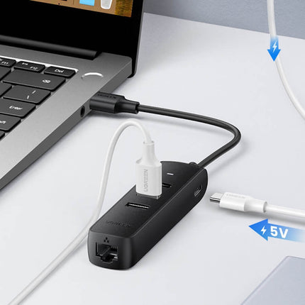UGREEN 20984 USB 2.0 to 3 x USB2.0 with RJ45 (100Mbps) Ethernet Adapter (Black) 7