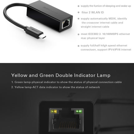 UGREEN 30287 USB-C 10/100Mbps Ethernet Adapter 3