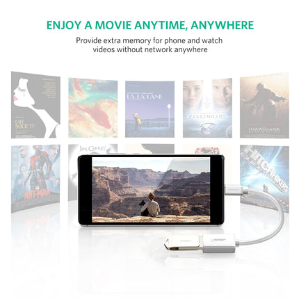 UGREEN USB Type-C Male to USB 3.0 Type A Female OTG Cable - White 15CM (30702) 3