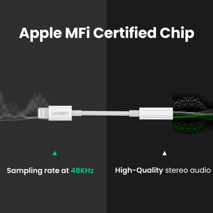 UGREEN 30759 iPhone 8-pin to 3.5mm Headphone Adapter 2