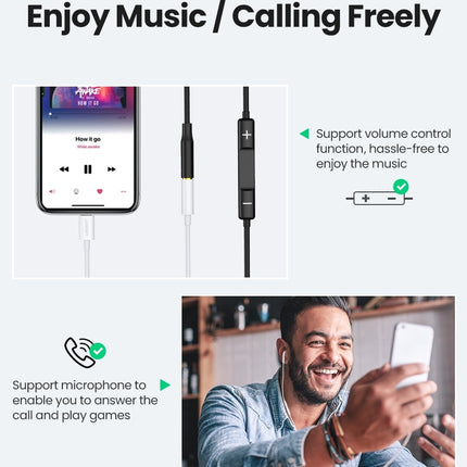 UGREEN 30759 iPhone 8-pin to 3.5mm Headphone Adapter 3