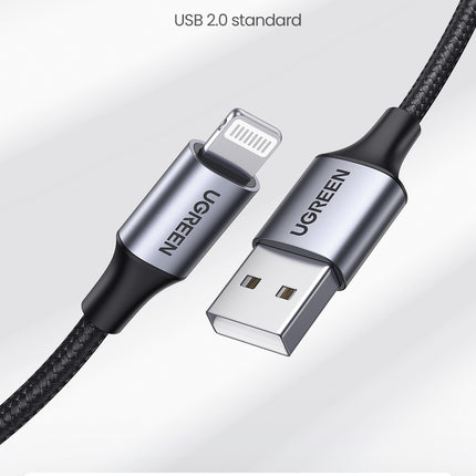 UGREEN 60163 USB-A to 8-pin iPhone Charging Cable 2M Silver 7