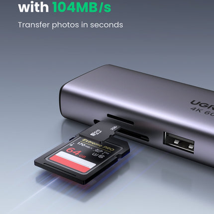 UGREEN 60515 USB-C to HDMI/Ethernet Adapter with Card Reader 11