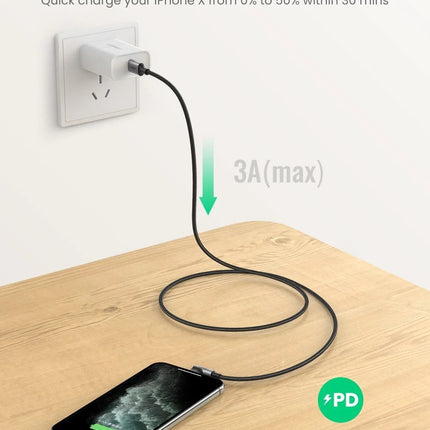 UGREEN 60763 90 Degree USB-C to iPhone 8-pin Cable 1M 2