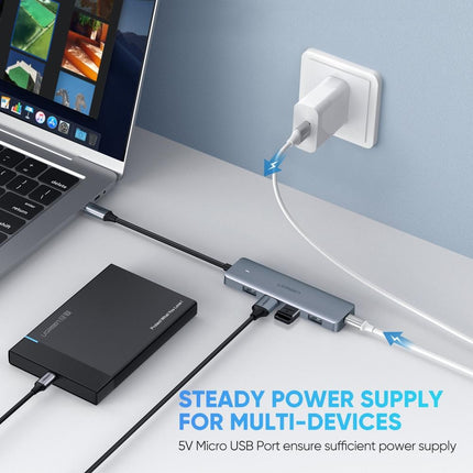 UGREEN 4-Port USB3.0 Hub with Micro USB Power Supply 70336 2