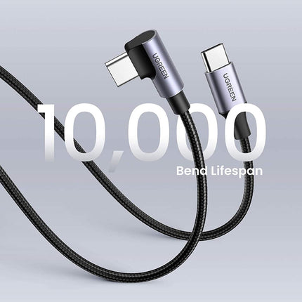UGREEN 80714 USB-C 2.0 to Angle USB-C Cable Black 3M 6