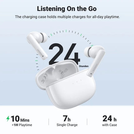 UGREEN 90206 HiTune T3 Active Noise-Cancelling Wireless Earbuds (White) 2