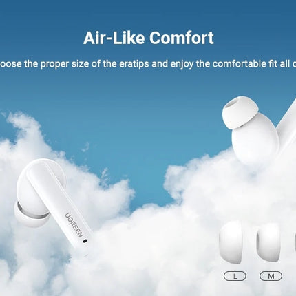 UGREEN 90206 HiTune T3 Active Noise-Cancelling Wireless Earbuds (White) 8