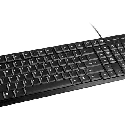 CLiPtec KLASSIC USB STANDARD KEYBOARD (SPILL-RESISTANT DESIGN) - Black