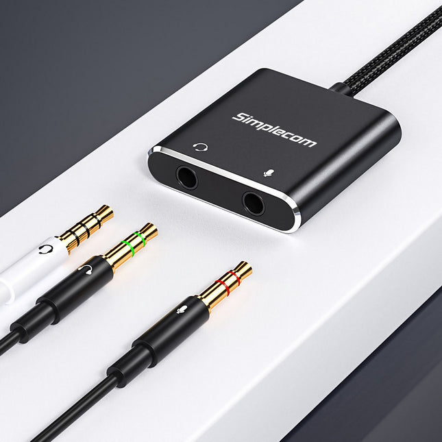 Simplecom CA152 USB to 3.5mm Audio and Microphone Sound Card Adapter for TRS or TRRS Headset with Mic 2