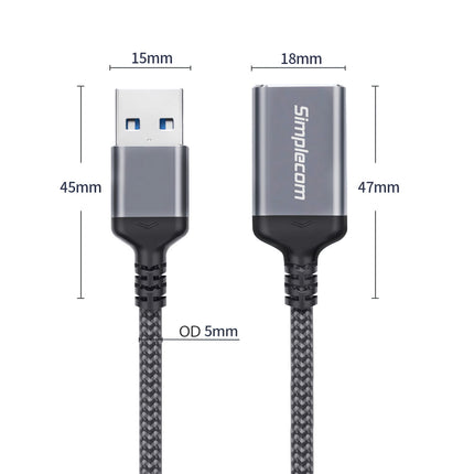 Simplecom CAU320 USB 3.0 Extension Cable USB-A Male to USB-A Female Nylon Braided 2.0M 2