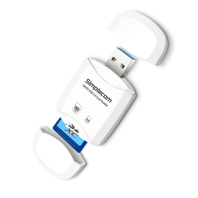 Simplecom CR303 2 Slot SuperSpeed USB 3.0 Card Reader with Dual Caps 2