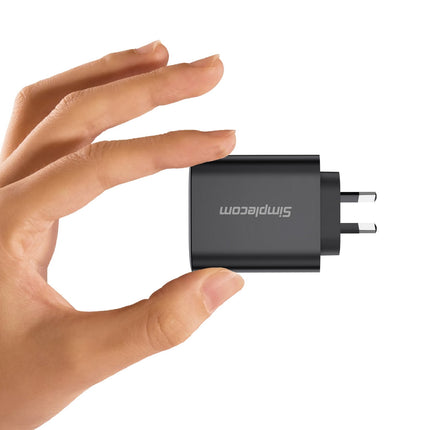 Simplecom CU265 Dual Port PD 65W GaN Fast Wall Charger USB-C + USB-A for Phone Laptop 5