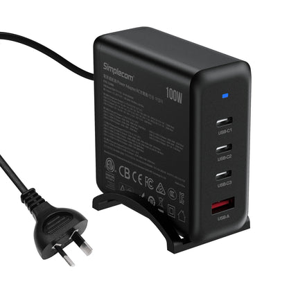 Simplecom CU400 4-Port PD 100W GaN Fast Charger 3xUSB-C + USB-A for Phone Tablet Laptop 2
