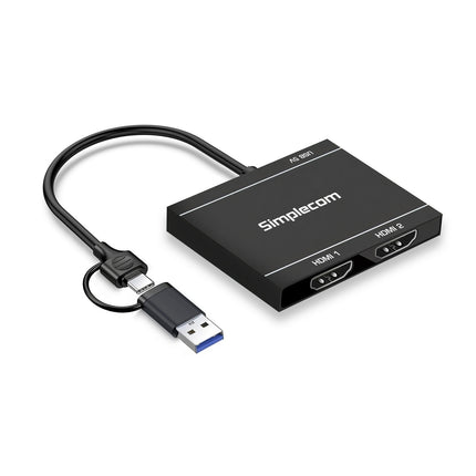 Simplecom DA327 USB 3.0 or USB-C to Dual HDMI Display Adapter for 2x 1080p Extended Screens 2