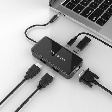 Simplecom DA451 5-in-1 USB-C Multiport Adapter MST Hub with VGA and Dual HDMI 4
