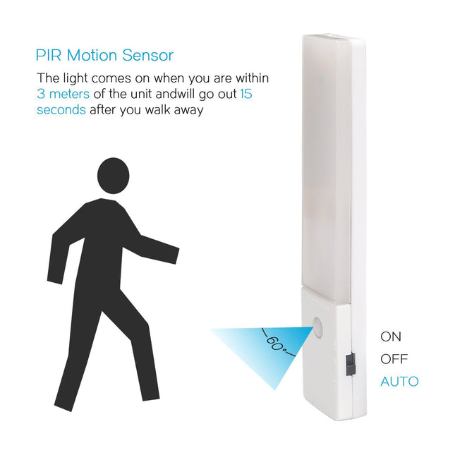 EL608 Rechargeable Infrared Motion Sensor Wall LED Night Light Torch (Cool White) 2