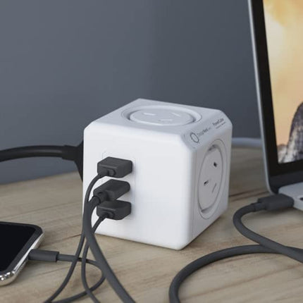 Allocacoc PowerCube Extended 4 Outlets 2 USB-A + 1 USB-C PD 20W with Surge 1.5M White (11407-AUEUAC) 2