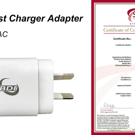 BDI 25W PD Quick Charger AU plug with USB-A and Type-C Ports 5