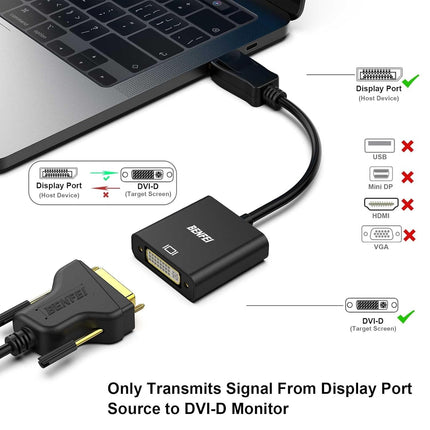 BENFEI DisplayPort to DVI DVI-D Single Link Adapter 3