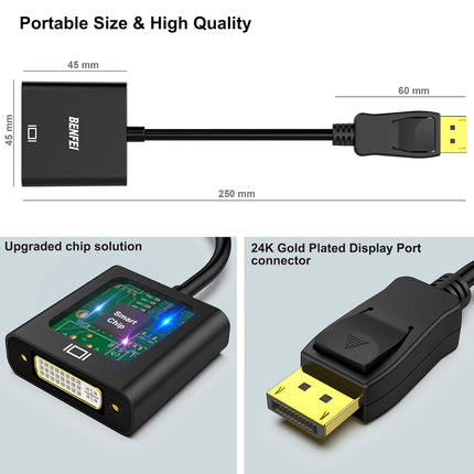 BENFEI DisplayPort to DVI DVI-D Single Link Adapter 6