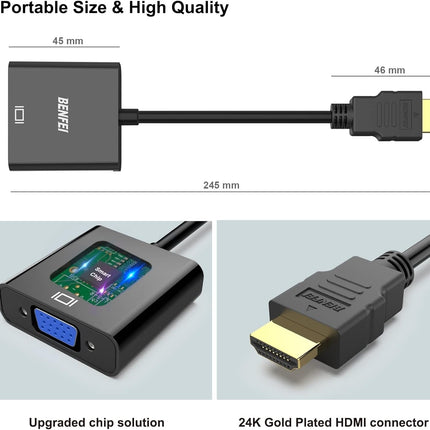 BENFEI HDMI to VGA Gold-Plated HDMI to VGA Adapter 6