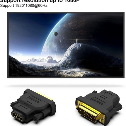 BENFEI DVI to HDMI, Bidirectional DVI to HDMI Male to Female 2 Pack 4