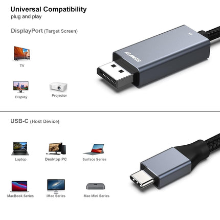 BENFEI USB-C to DisplayPort 3M (10 Feet) Cable(8K@60Hz 4K@144Hz) 5