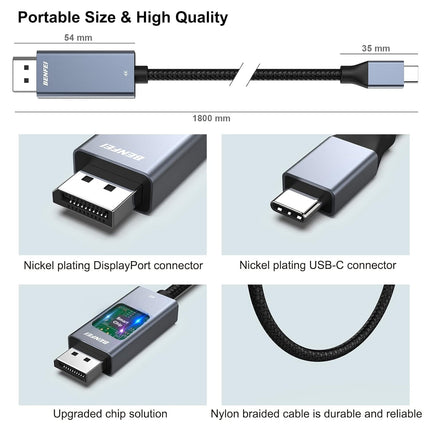 BENFEI USB-C to DisplayPort 3M (10 Feet) Cable(8K@60Hz 4K@144Hz) 7