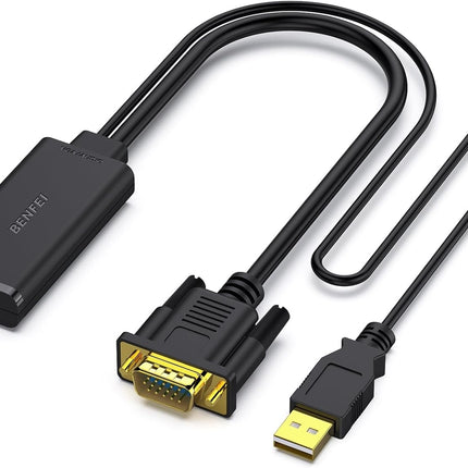 BENFEI 210BK VGA to HDMI Adapter with Audio Support and 1080P Resolution